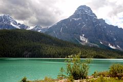 14-S Howse Peak, Mount Chephren In Summer From Icefields Parkway